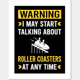 Warning Roller Coaster Coasters Rollercoaster Posters and Art